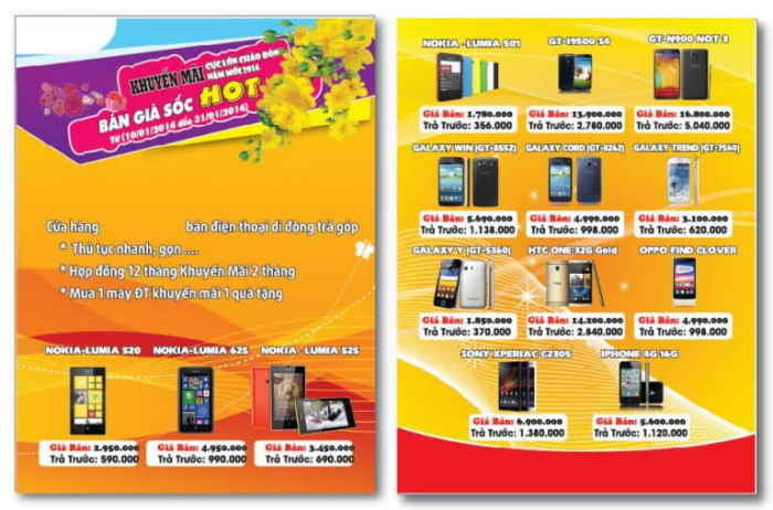 Các Mẫu Tờ Rơi In 2 Mặt Đẹp